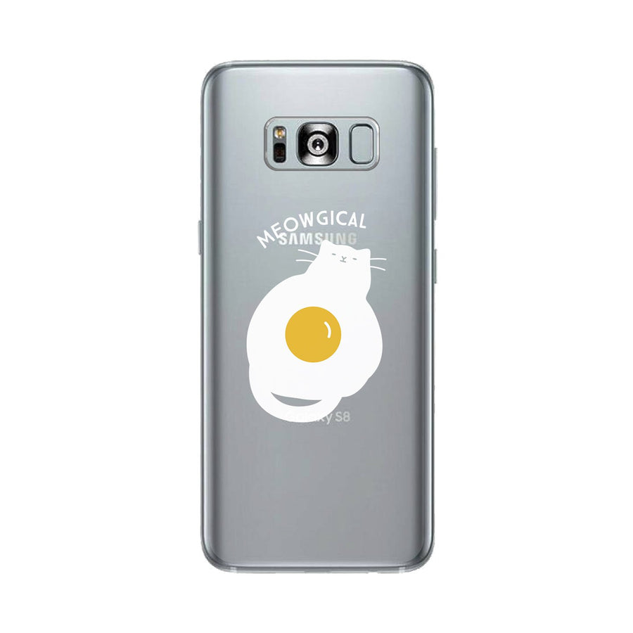 Meowgical Cat And Fried Egg Clear Phone Case