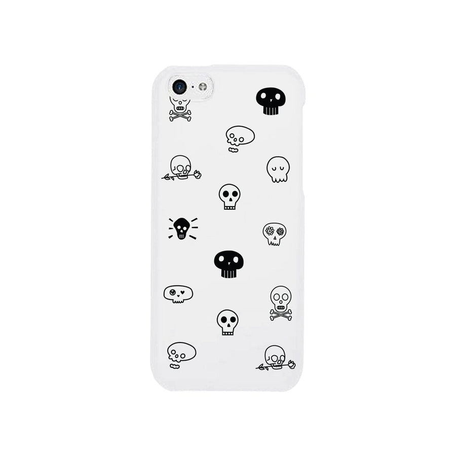 Skull Pattern White Phone Case