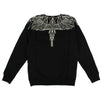 Cotton White Neon Wings Sweatshirt - Black