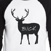 Buck Doe And Fawn Mens Black And White Baseball Shirt