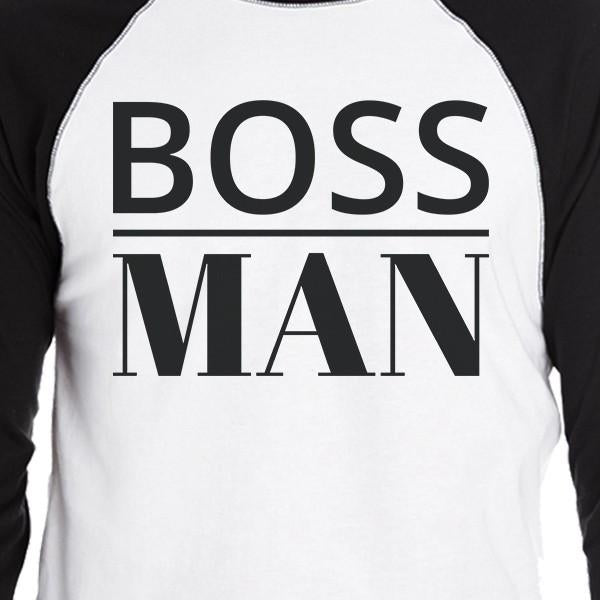 Boss Family Mens Black And White BaseBall Shirt