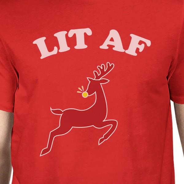 Lit Af Mens Red Shirt