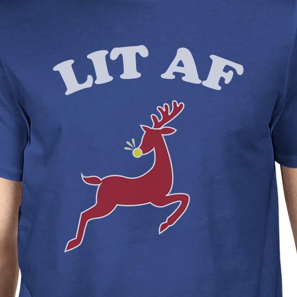 Lit Af Mens Royal Blue Shirt