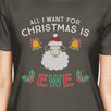 All I Want For Christmas Is Ewe Womens Dark Grey Shirt