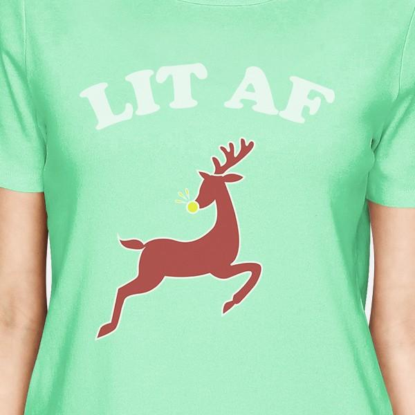 Lit Af Womens Mint Shirt