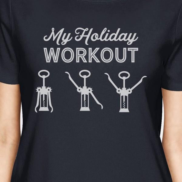 My Holiday Workout Womens Navy Shirt