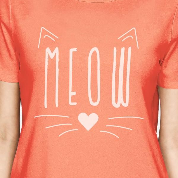 Meow Womens Peach Shirt