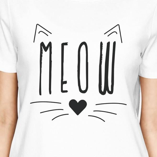 Meow Womens White Shirt