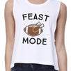 Feast Mode Womens White Crop Top