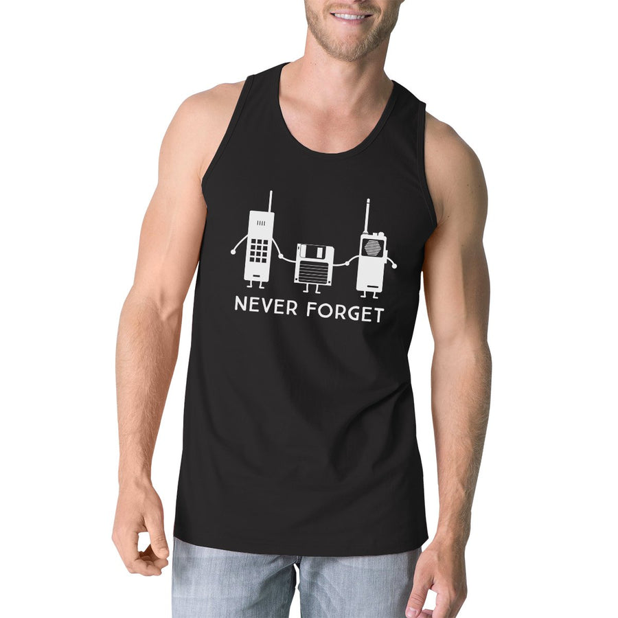 Never Forget Mens Black Tank Top