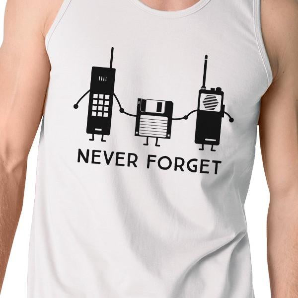 Never Forget Mens White Tank Top