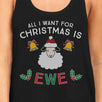 All I Want For Christmas Is Ewe Womens Black Tank Top