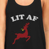 Lit Af Womens Black Tank Top