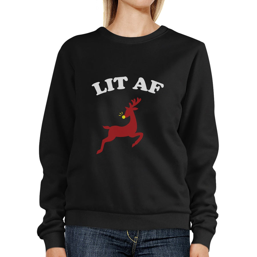 Lit Af Black Sweatshirt