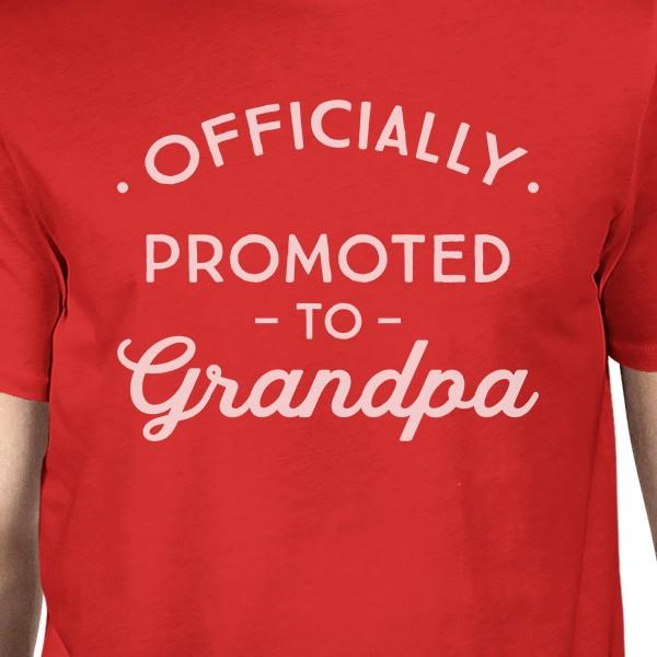 Officially Promoted To Grandpa Mens Red Shirt