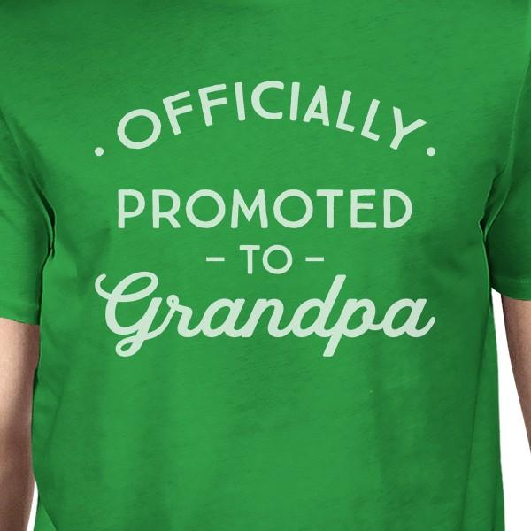 Officially Promoted To Grandpa Mens Green Shirt