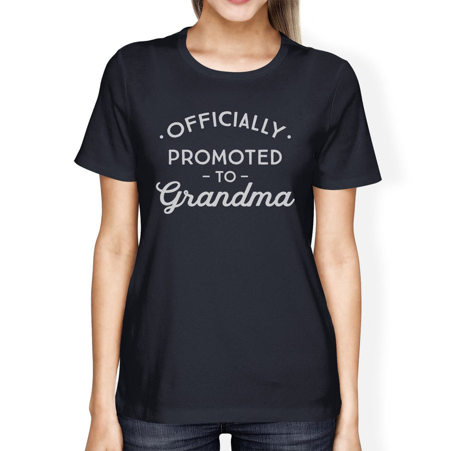 Officially Promoted To Grandma Womens Navy Shirt