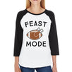 Feast Mode Womens Black And White Baseball Shirt