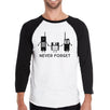 Never Forget Mens Black And White Baseball Shirt