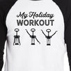 My Holiday Workout Mens Black And White Baseball Shirt