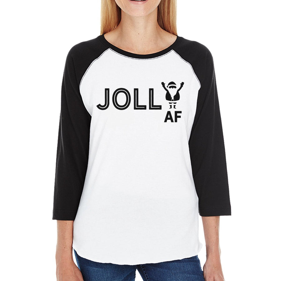 Jolly Af Womens Black And White Baseball Shirt