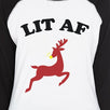 Lit Af Womens Black And White Baseball Shirt