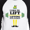 I Like To Lift Lifting Is My Favorite Mens Black And White Baseball Shirt