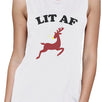 Lit Af Womens White Muscle Top