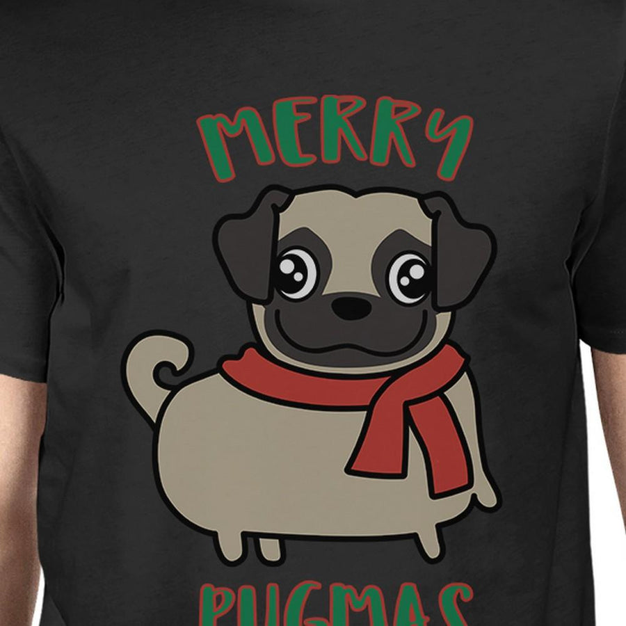 Merry Pugmas Pug Mens Black Shirt