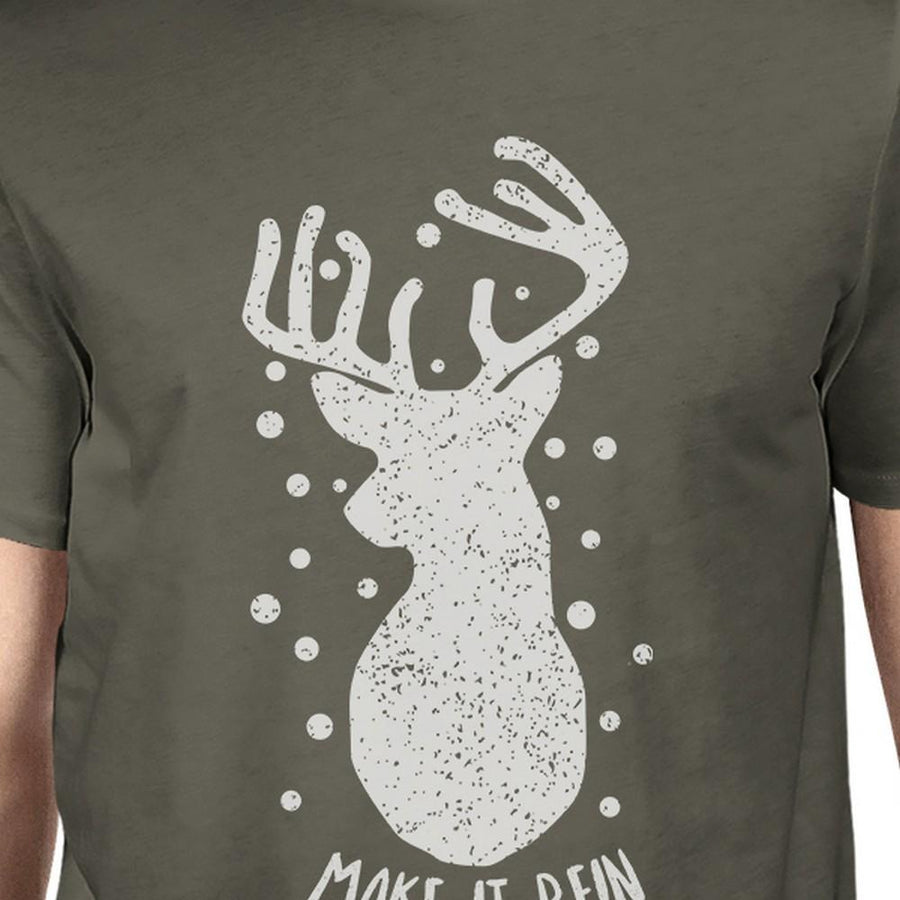 Make It Rein Vintage Reindeer Mens Dark Grey Shirt