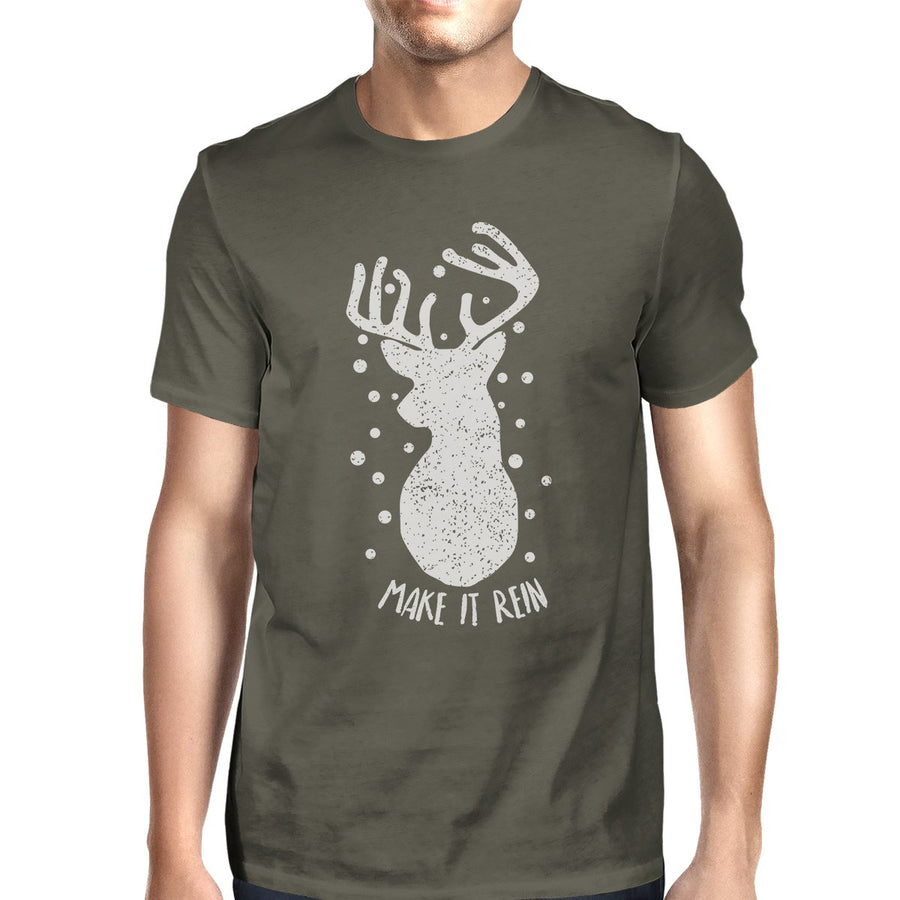 Make It Rein Vintage Reindeer Mens Dark Grey Shirt