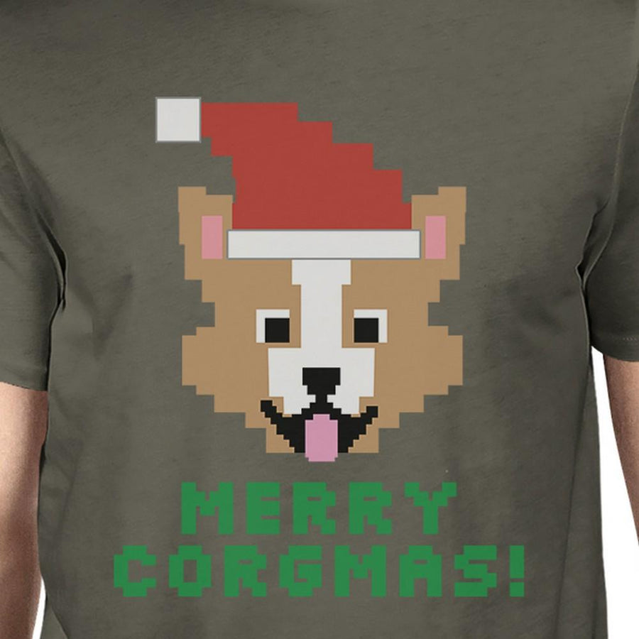 Merry Corgmas Corgi Mens Dark Grey Shirt