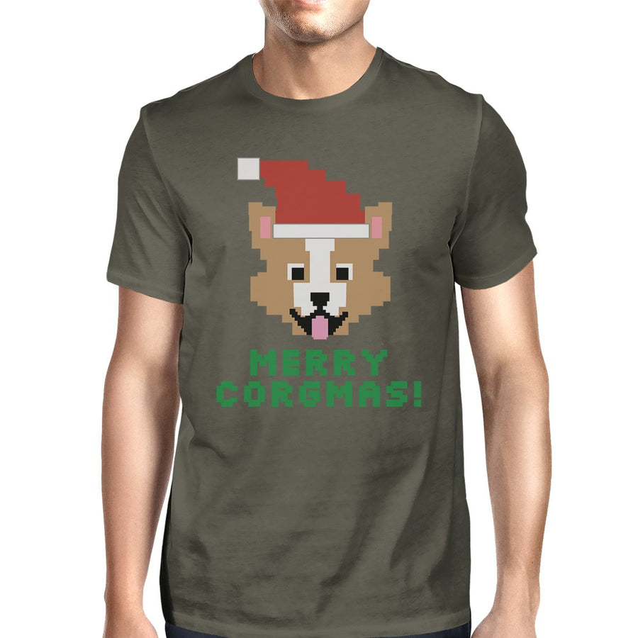 Merry Corgmas Corgi Mens Dark Grey Shirt