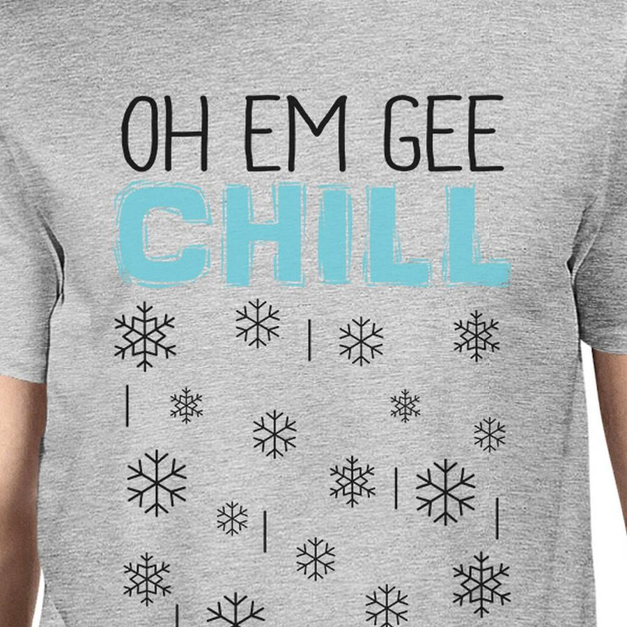 Oh Em Gee Chill Snowflakes Mens Grey Shirt