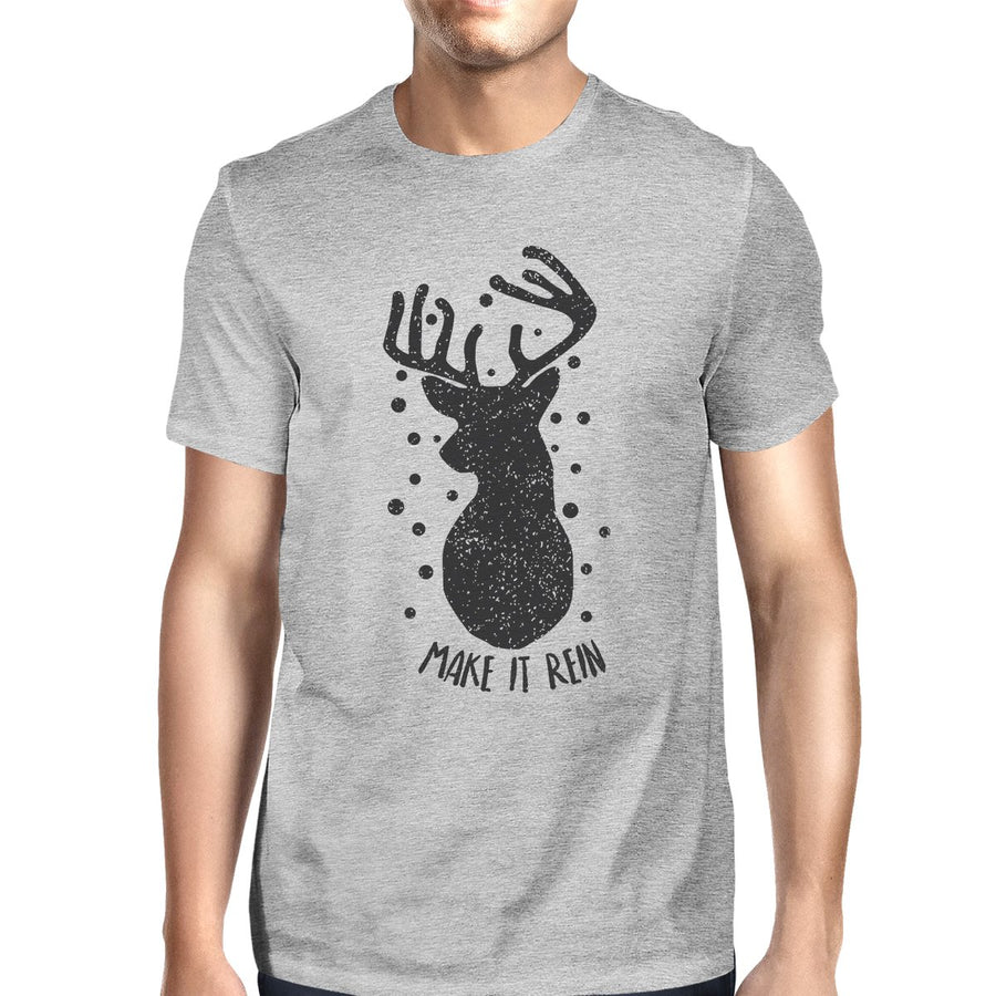 Make It Rein Vintage Reindeer Mens Grey Shirt