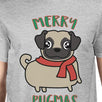 Merry Pugmas Pug Mens Grey Shirt