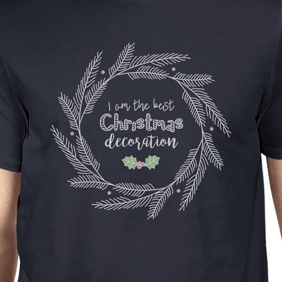 I Am The Best Christmas Decoration Wreath Mens Navy Shirt