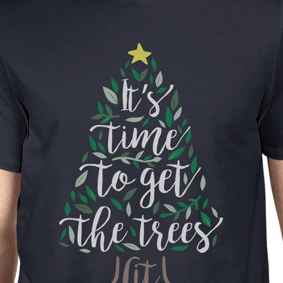 It's Time To Get The Trees Lit Mens Navy Shirt