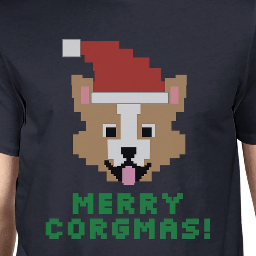 Merry Corgmas Corgi Mens Navy Shirt