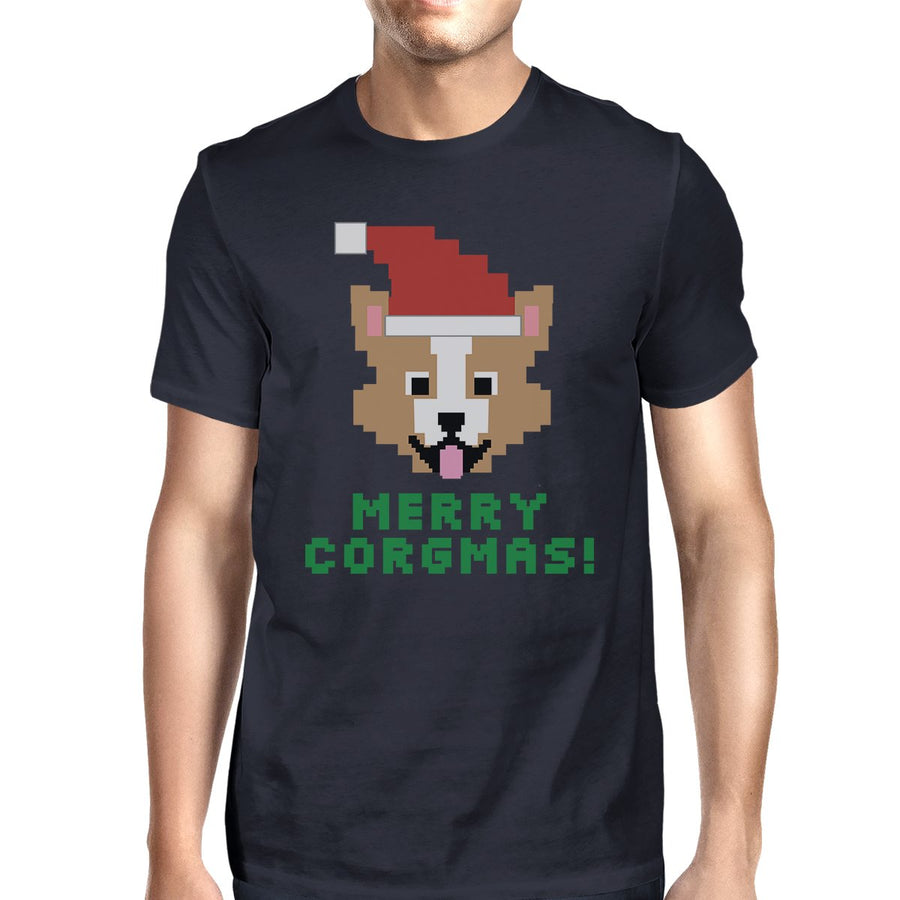 Merry Corgmas Corgi Mens Navy Shirt