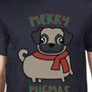 Merry Pugmas Pug Mens Navy Shirt