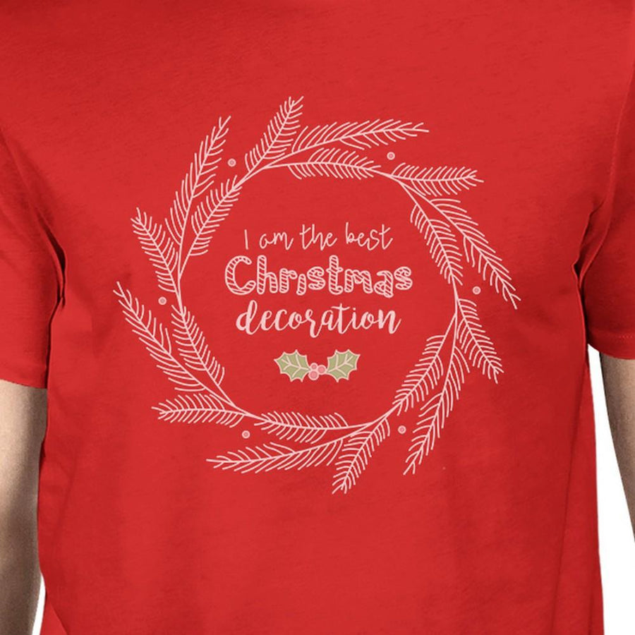 I Am The Best Christmas Decoration Wreath Mens Red Shirt