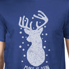 Make It Rein Vintage Reindeer Mens Royal Blue Shirt