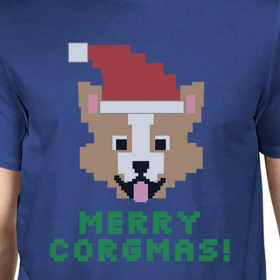 Merry Corgmas Corgi Mens Royal Blue Shirt