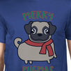 Merry Pugmas Pug Mens Royal Blue Shirt