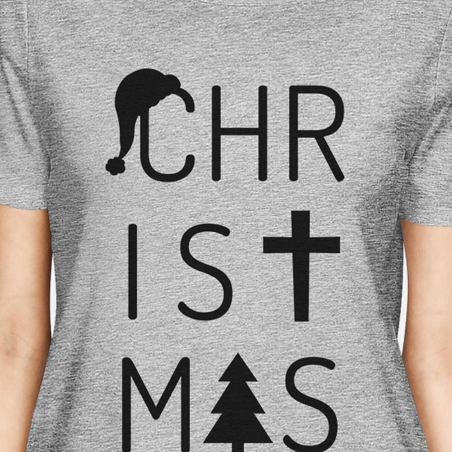 Christmas Letters Womens Grey Shirt