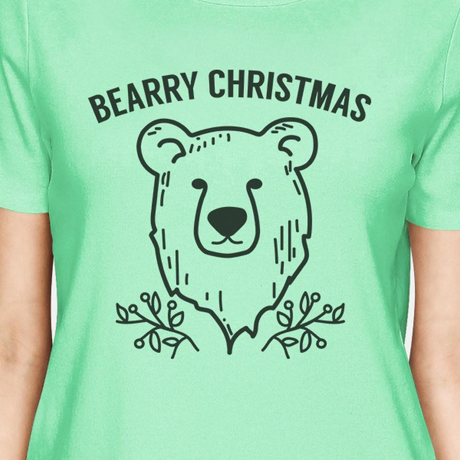 Bearry Christmas Bear Womens Mint Shirt