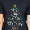 It's Time To Get The Trees Lit Womens Navy Shirt