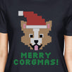 Merry Corgmas Corgi Womens Navy Shirt