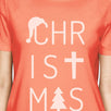 Christmas Letters Womens Peach Shirt